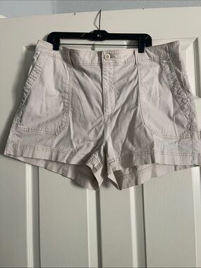Old Navy Light Beige High-Waist Cotton Shorts